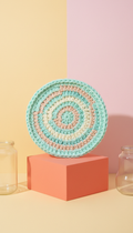 Crochet Coiled Trivet in Mint Splash